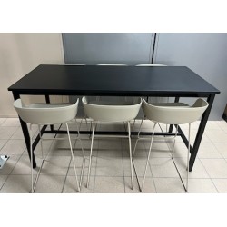Table haute noir 180 x 80 cm