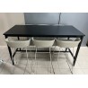 Table haute noir 180 x 80 cm