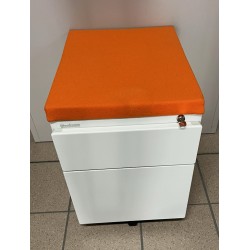 Caisson métal 2 tiroirs sur roulettes