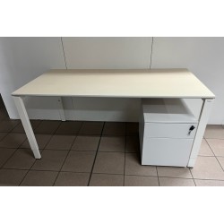 Bureau 160 cm érable réglable en hauteur