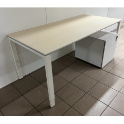 Bureau 160 cm érable réglable en hauteur