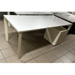 Bureau 180 cm blanc / beige