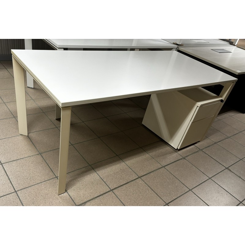 Bureau 180 cm blanc / beige