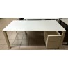 Bureau 180 cm blanc / beige