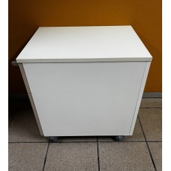 Caisson a roulettes blanc / acacia