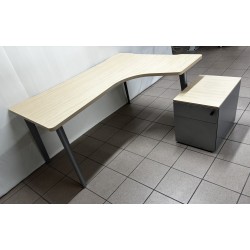 Bureau plan compact 160 cm érable