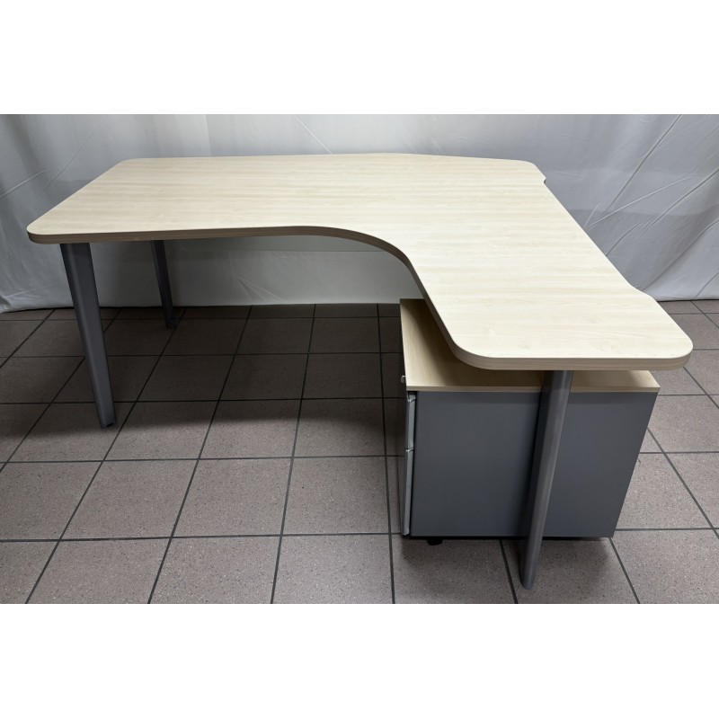 Bureau plan compact 160 cm érable