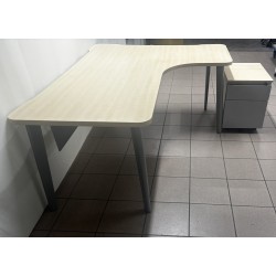 Bureau plan compact 180 cm érable